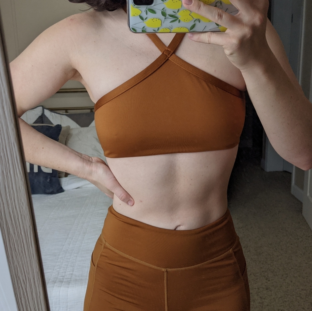 Orange Cut-out Sports Bra